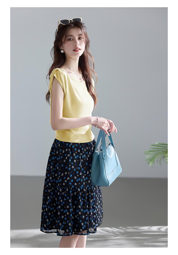 Light Oxygen Shallow Summer Lyocell Shoulder Drawstring Knitted Shirt