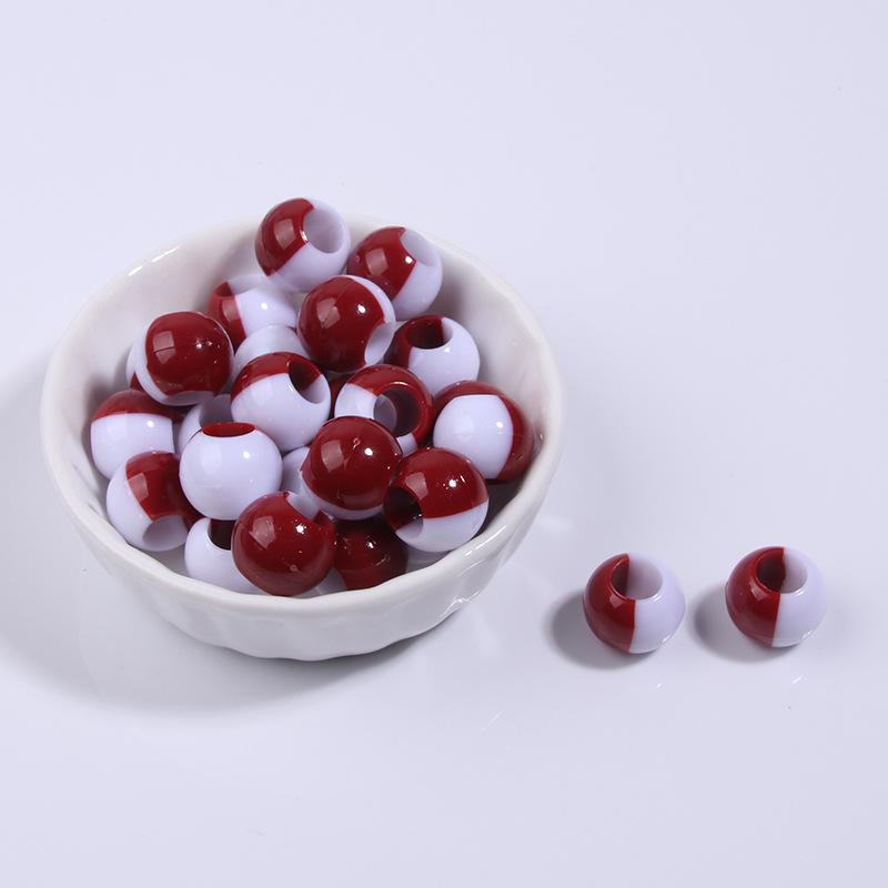 Two-Tone Gradient Plastic Large Hole Beads for Hair and Dreadlock Decoration