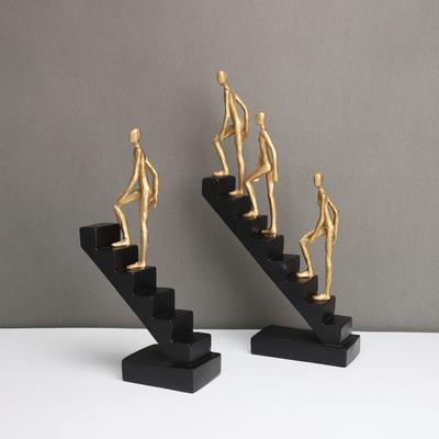 Scultura Figure di Scala Uomo Dorato Alpinista Simulazione Astratta Artigianato Ornamenti Opere d'Arte Arredamento Decorazione Casa