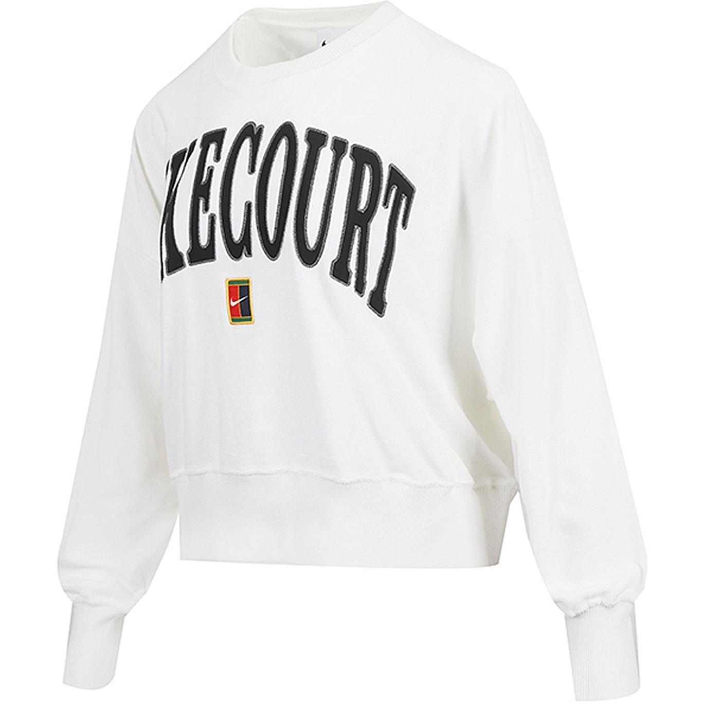 (WMNS) Nike Court Heritage Over-Oversized Crewneck Graphic Tennis Sweatshirt Asia Sizing White Women s FQ2243-100 M