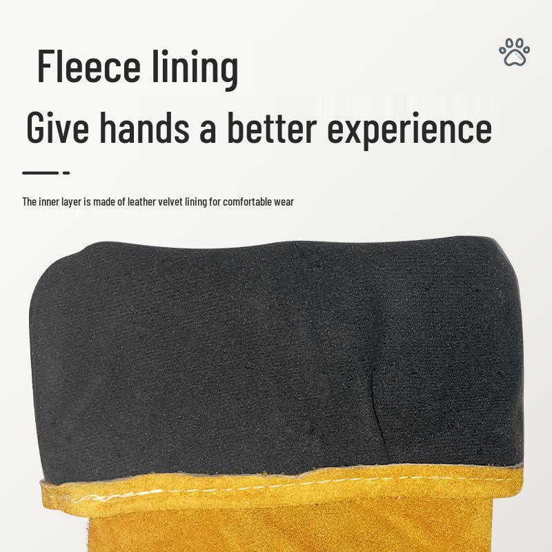 Tear-Resistant Cowhide Anti-Scratch and Bite Gloves for Pet Handling and Grooming