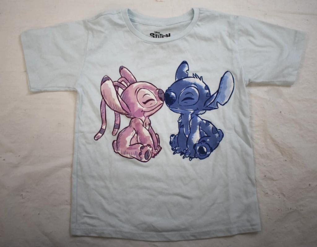Disney Lilo & Stitch Youth Girls Stitch Angel Love Blue Shirt New XS (4/5)
