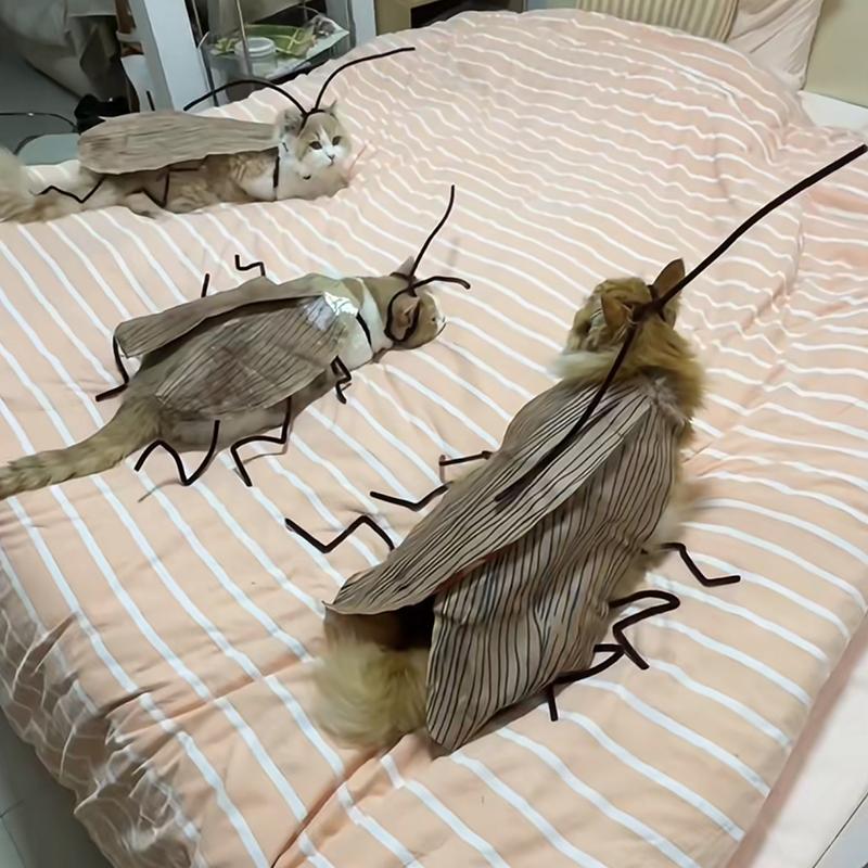 Cat Cosplay Dress Up Cockroach Costume Pet Breathable Clothing Funny Party Decor Outfit Uniform Pet Supplies