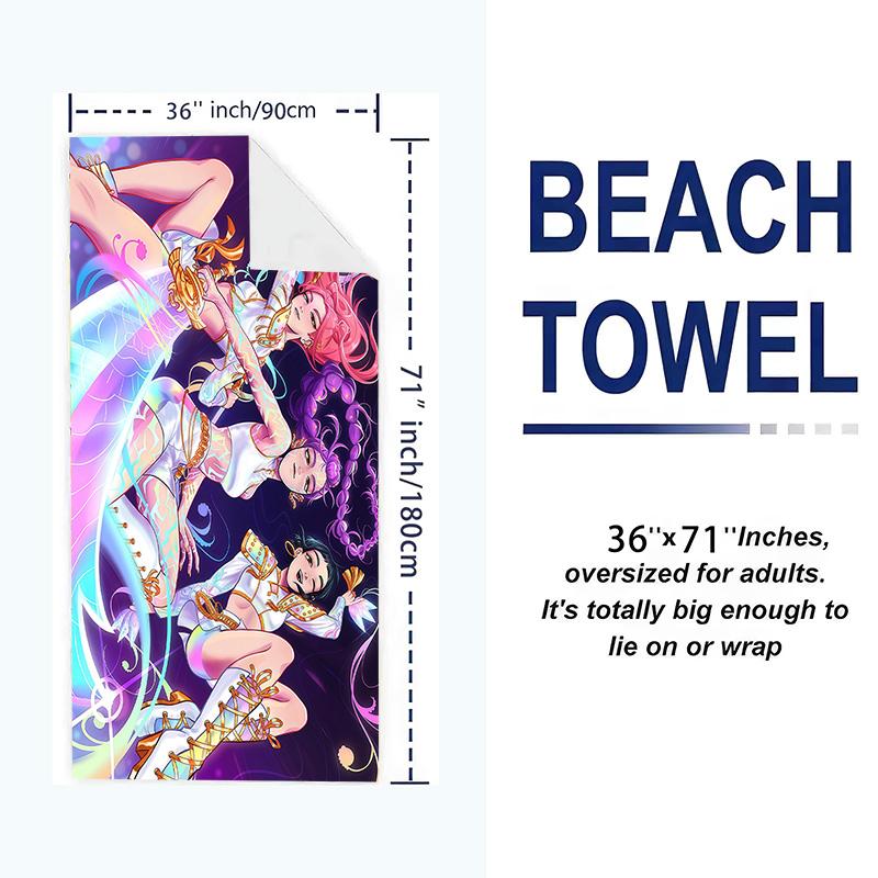 HUNTRIX Print Beach Towel, Large Soft Quick Dry Towel for Beach Camping Swimming