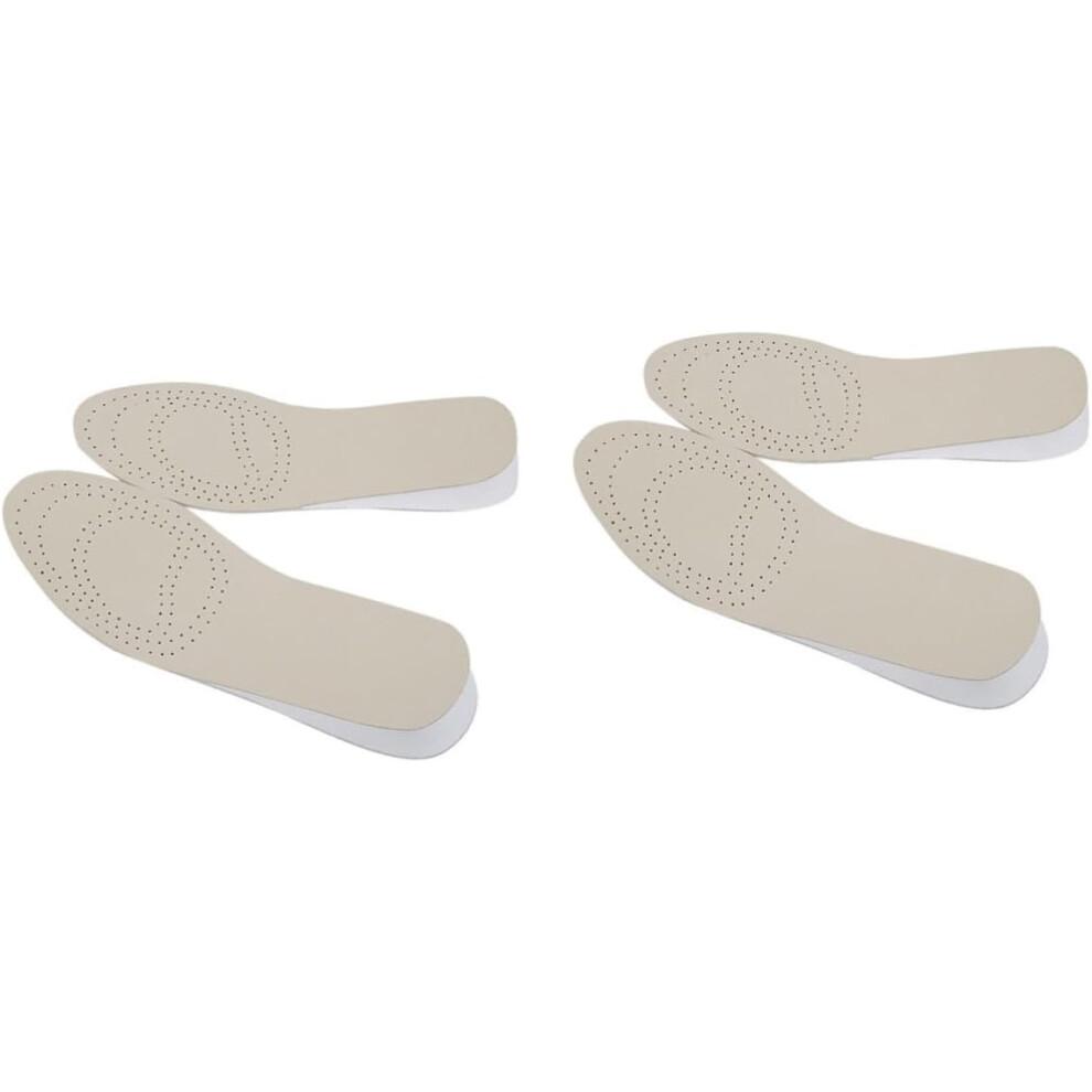 2pairs Unisex Shoe Lifts Height Increase Insoles Practical Leather Shoe Cushions for Heightening for Inserts Insoles
