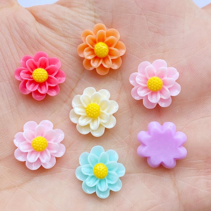 30 Stück Niedliche Mini-Hybridblumen Flache Rückseite Harz Cabochons Scrapbooking DIY Schmuck Bastel Dekoration Zubehör J20