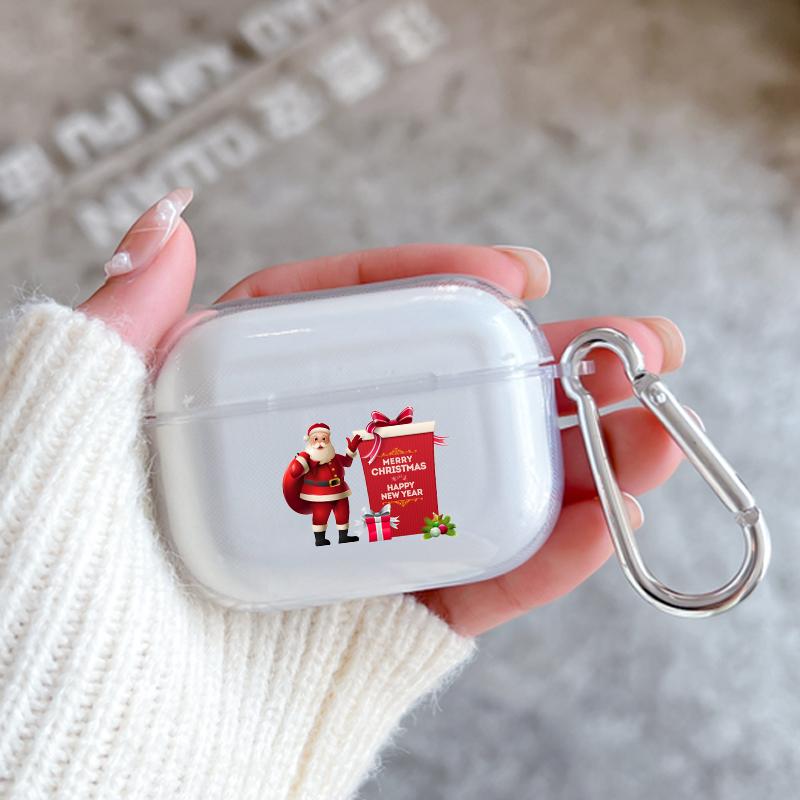 Merry Christmas Silicone Case For Apple Airpods 1 or 2 Shockproof Cover For AirPods 3 Pro Pro2 Transparent Earphone Protector