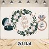 2D Elegant Engagement Photography Backdrop, She Said Yes Diamond Ring and Floral Wreath Background