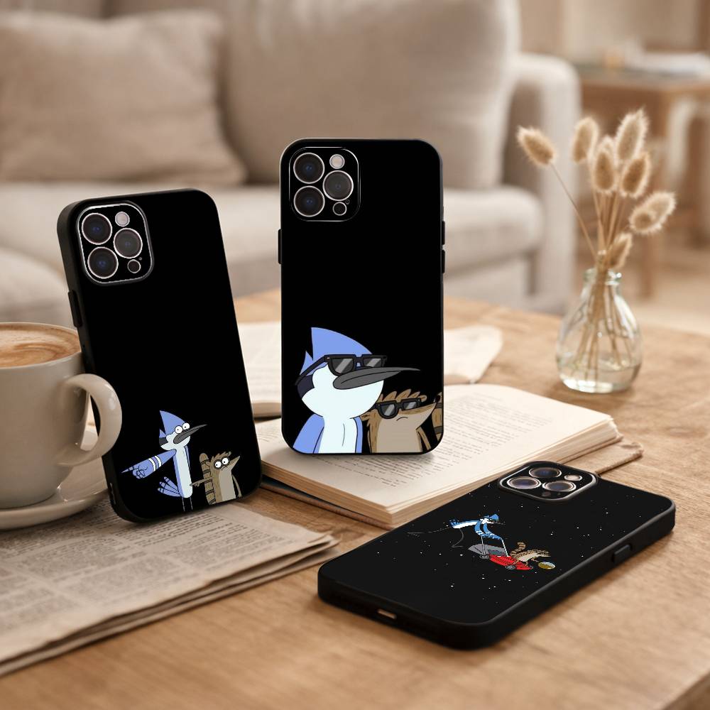 R-RegularES Cute Show Phone Case For iPhone17,16,15,14,13,12Plus,Pro Max,XS,5G Soft Silicone Black Cover