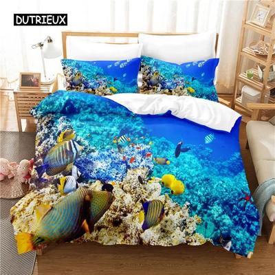 Underwater World Bedding Set Duvet Cover Set Three Piece Set3d Bedding Digital Printing Bed Linen Queen Size Bedding Set Fashion Design