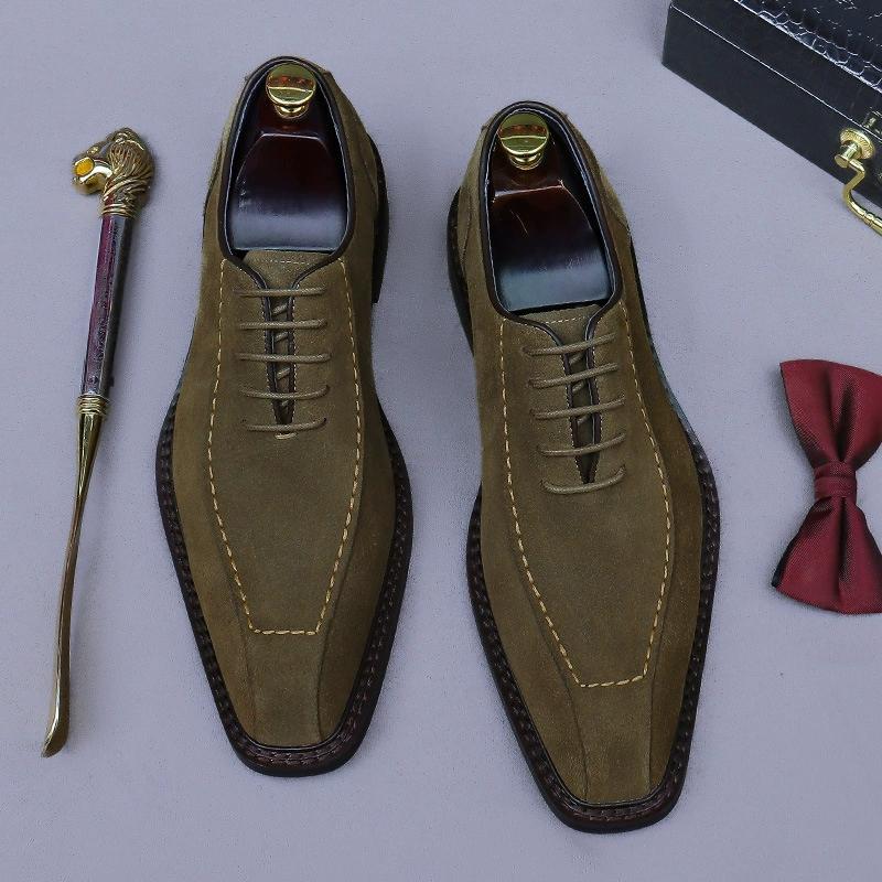 Mode Britischer Stil Echtes Leder Kuhveloursleder Oxfords Schuhe Elegant Gesellschaftlich Männlich Hochzeit Business Kleiderschuhe
