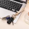 Leather Wristlet Keychain Inch Car Key Chain Holder with Key Ring Key Lanyard Wristband for Women and Men ID Badge Card Wallet Black [uxcell] 5.5