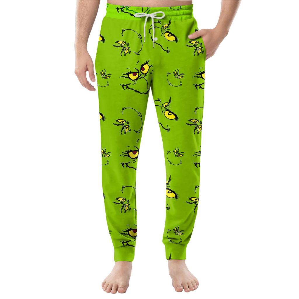 Men's Drawstring Pocket Cuffed Casual Pants Home Sleep Pants