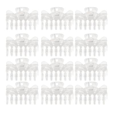 12pcs Hair Claw Clip Transparent Prevent Slip Strong Hold Elegant Plastic Hair Clamps for Women