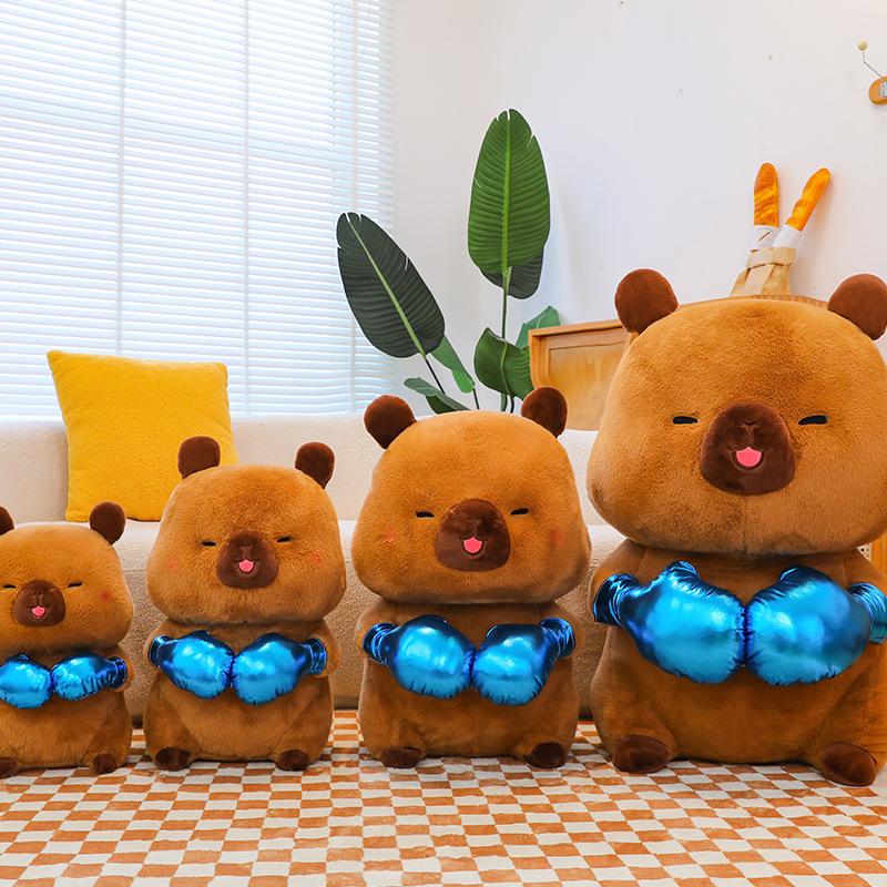 New boxing kapibara doll, macho man, water guinea pig, plush toy, grab machine, rag doll, gift exchange