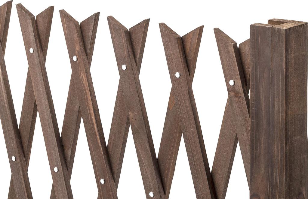 Takasho WSR-1212B Extendable Lattice Fence with Stand, 120x120cm, Brown, Wooden, Adjustable Legs, Stylish Trellis