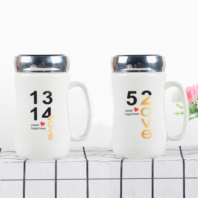 MOZHOU Cartoon Ceramic Mug with Mirror Lid