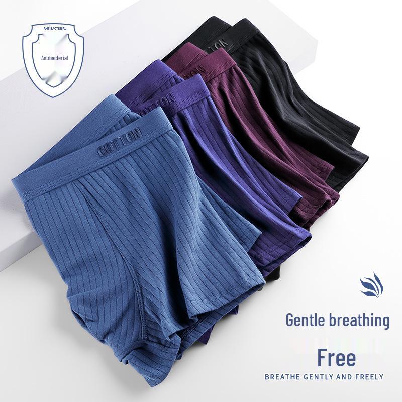 Men's Mid-Waist 3D Printed U-Convex Cotton Boxer Briefs