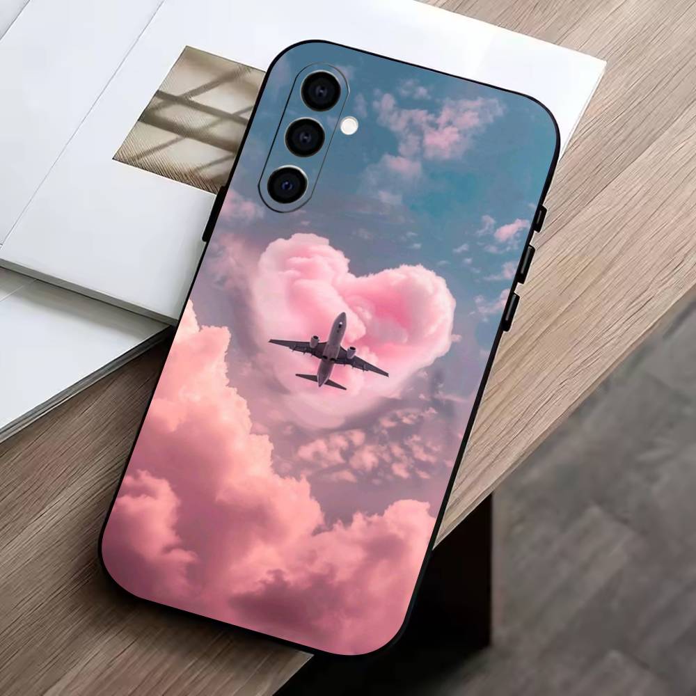 

A-Airplane Plane Phone Case For Samsung Galaxy A73,A72,A71,A70,A53,A52,A51,Soft Silicone Black Cover Samsung a22 4g