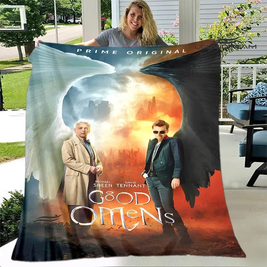 Good Omens Film Gedruckte Decke Kinder Warme Decke Flanell Weiche Bequeme Decke Haus Reise Decke Geburtstagsgeschenk