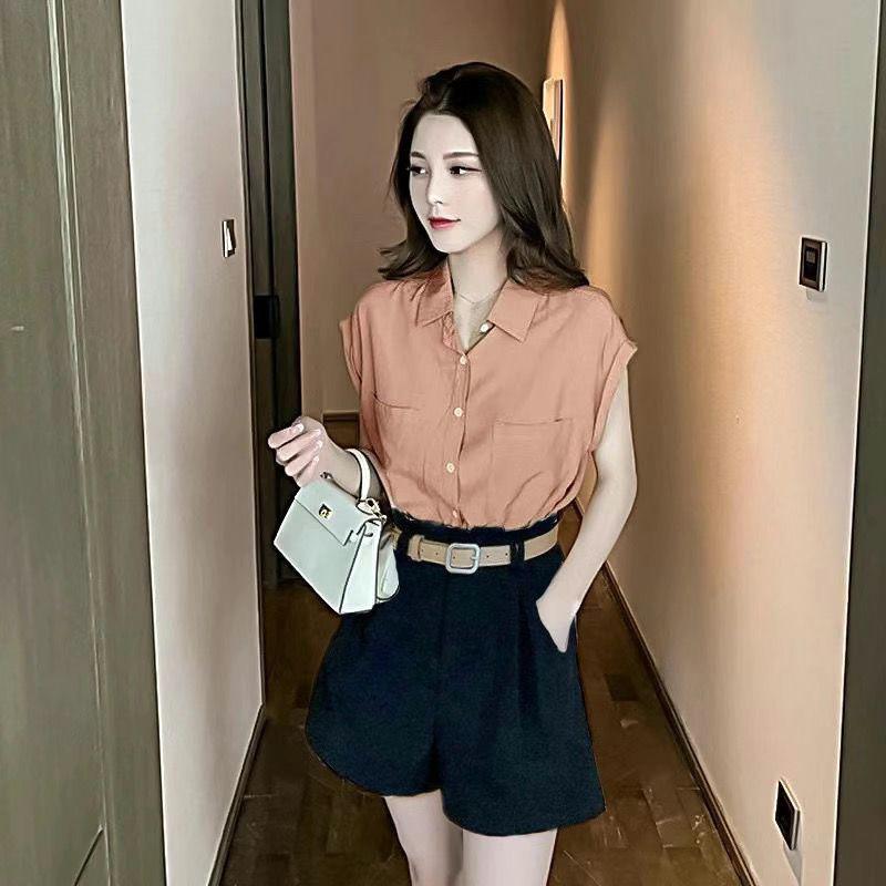 Spring 2026 Korean Style Sleeveless Shorts Set with Dimensional Decoration for Light-Skinned Wear