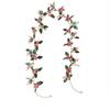 Green Leaves Christmas Pink Berries Wreath DIY Simulation Plants  New Year