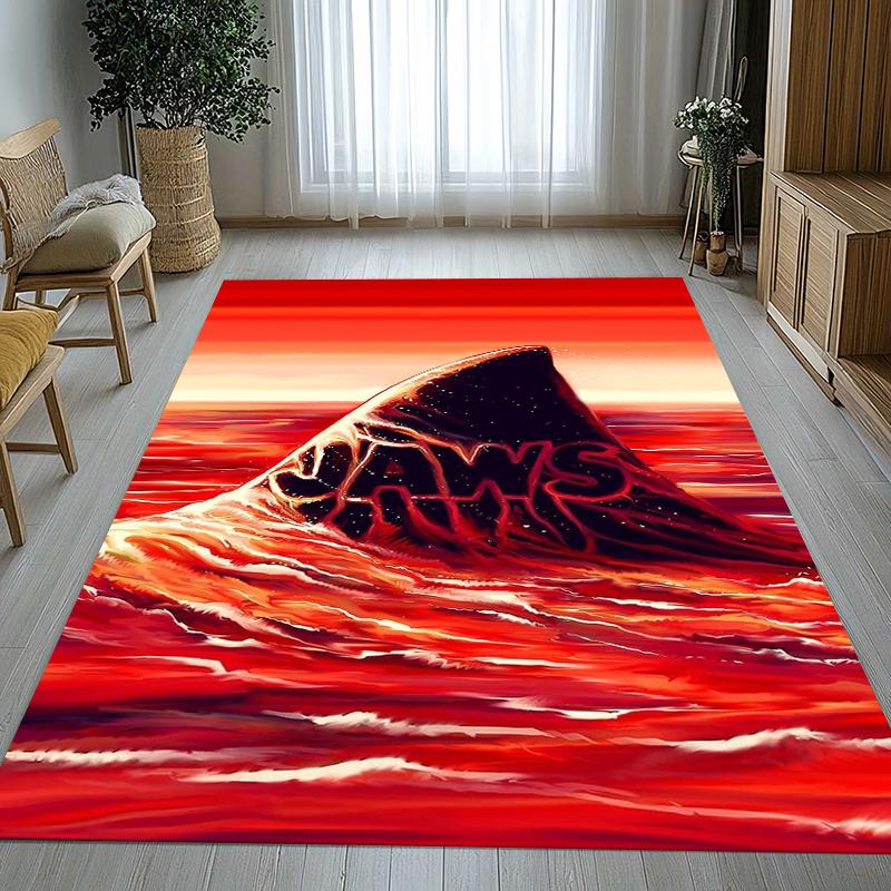 Horror Movie Jaws Shark Living Room Non-Slip Area Rug Soft Carpet for Bedroom Kids Playroom Sofa,Home Decor Doormat Gift