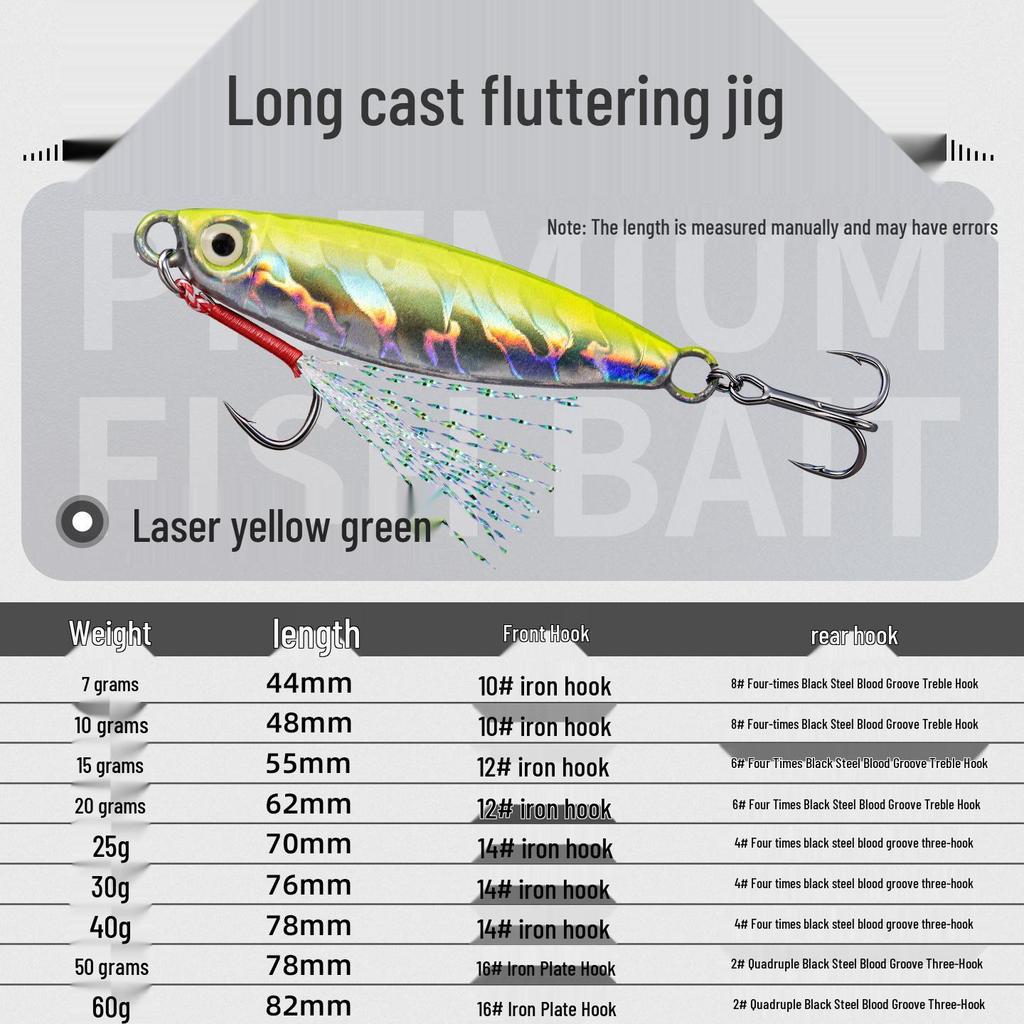 Luminous Iron Plate Lure: Super Far Cast Fishing Bait for Mackerel & Freshwater Bass