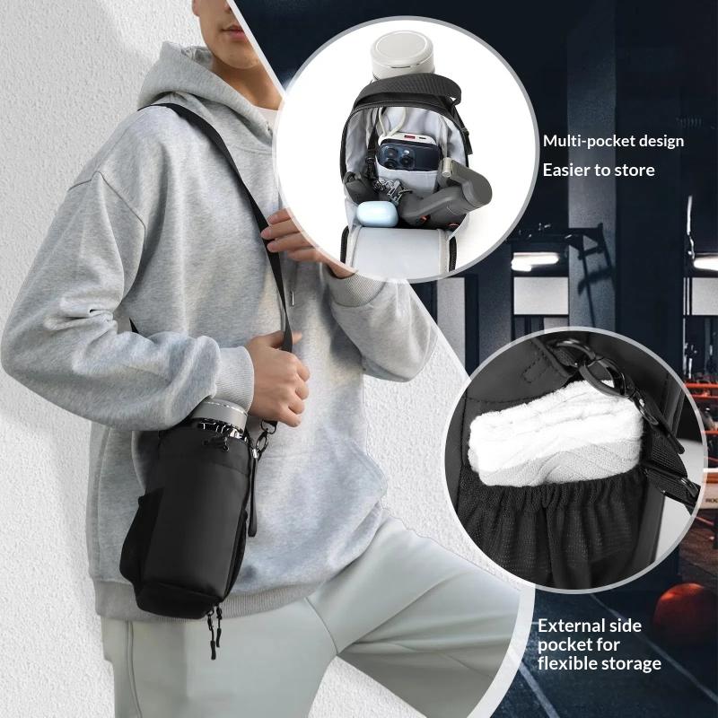Magnetic Water Bottle Holder Portable Waterproof Large Capacity Storage Bag for Hiking Gym Outdoor Sports
