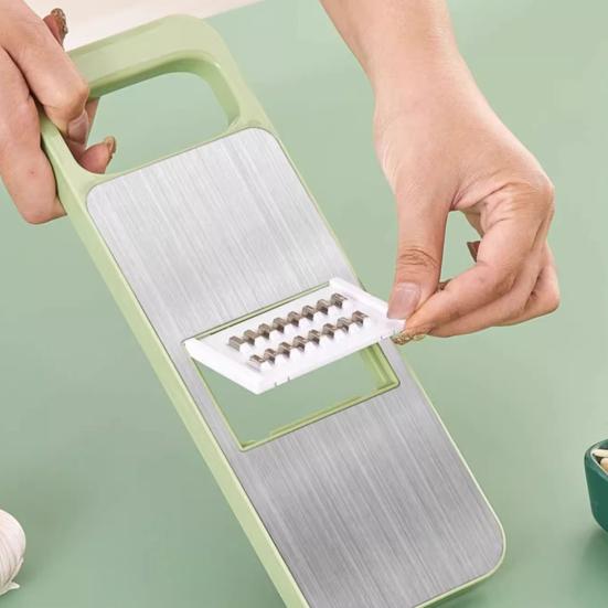 Vegetable Chopper Wave Cutter Chipper Stainless Steel Mandoline Slicer with Food-Grade Blades Hand Guard Kitchen Tools for Julienne Dicing