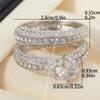 2Pcs New Sparkling Inlaid Zirconia Wedding Ring Women's Elegant Couple Engagement Banquet Party Zircon Gift
