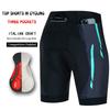 Mens Cycling Shorts With 3 Pockets Quick-Dry Breathable Padding Road Mountain Bike Ride