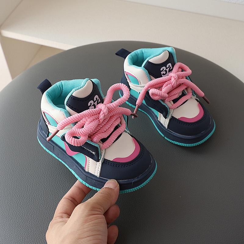 2026 Spring Kids' Soft-Soled High-Top Sports Shoes - Non-Slip Casual Board Shoes for Boys and Girls