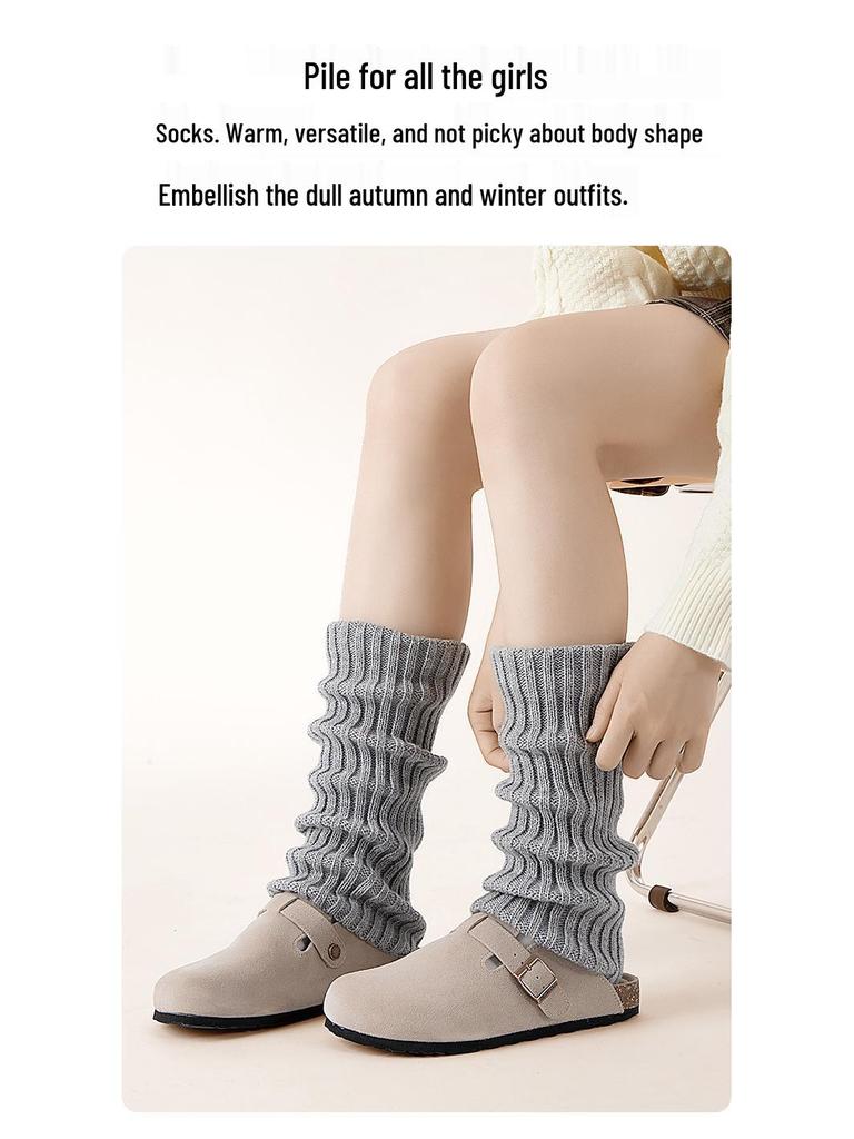 Women's Y2K Knitted Leg Warmers: Thick Autumn/Winter Japanese Style Student Socks