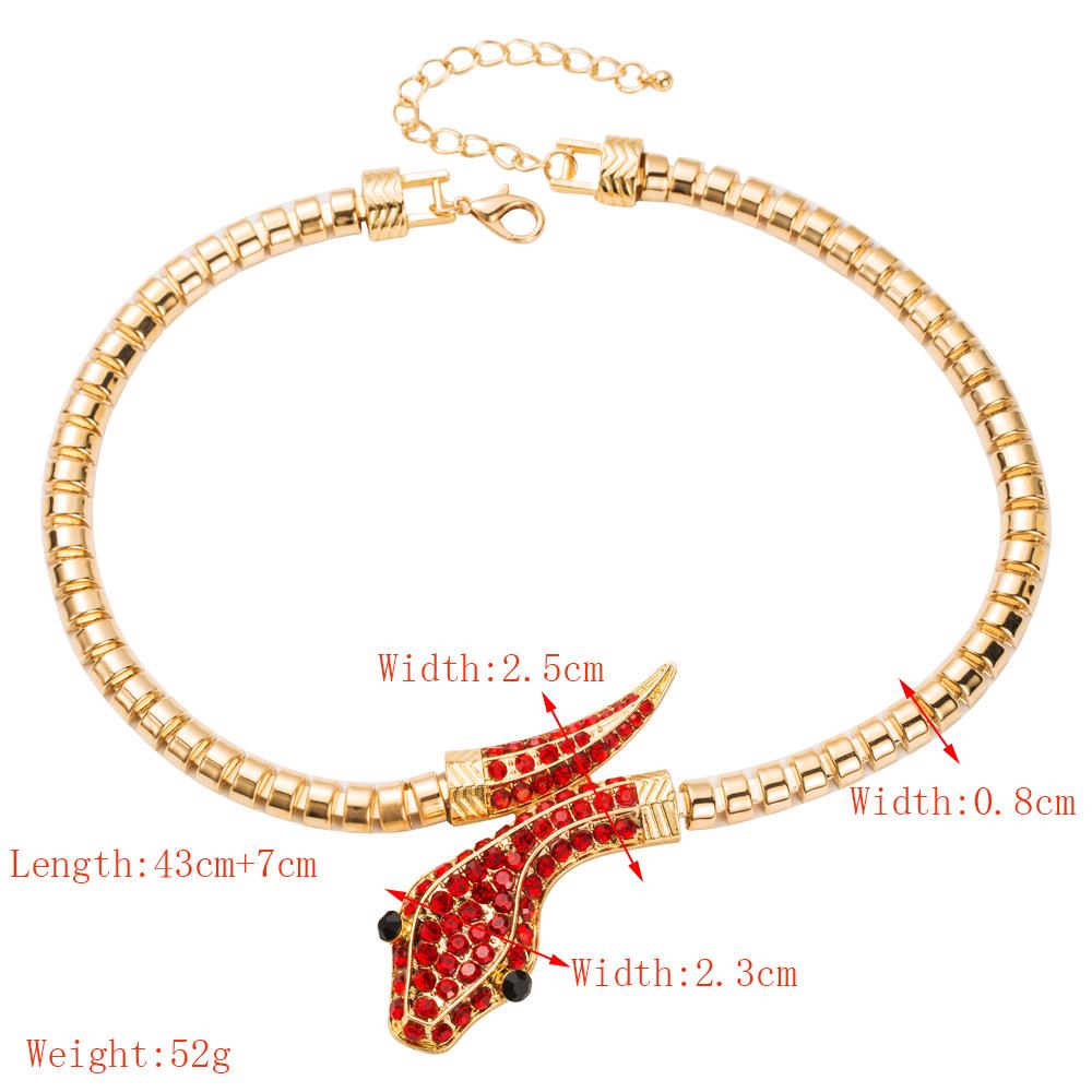 Przesadny naszyjnik węża: Łańcuszek na obojczyk z cyrkoniami, Modny dodatek na imprezę