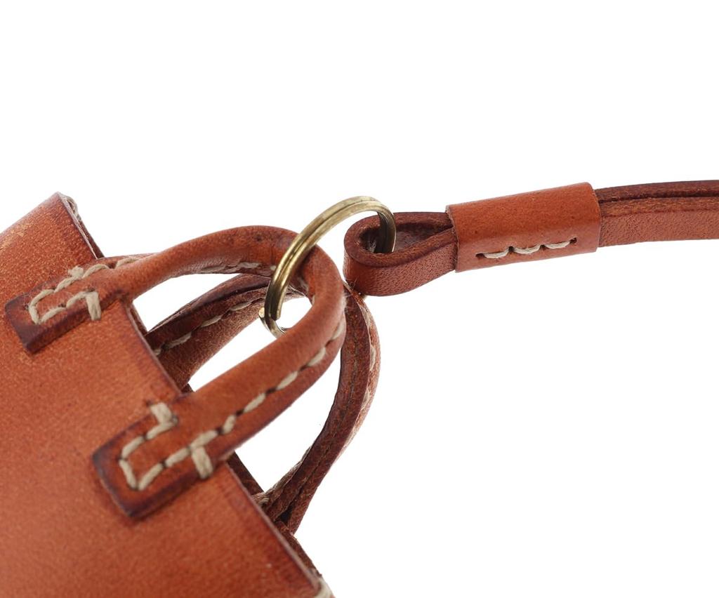 Genten Leather Charm for Amano Bag, Exciting Charm, Orange