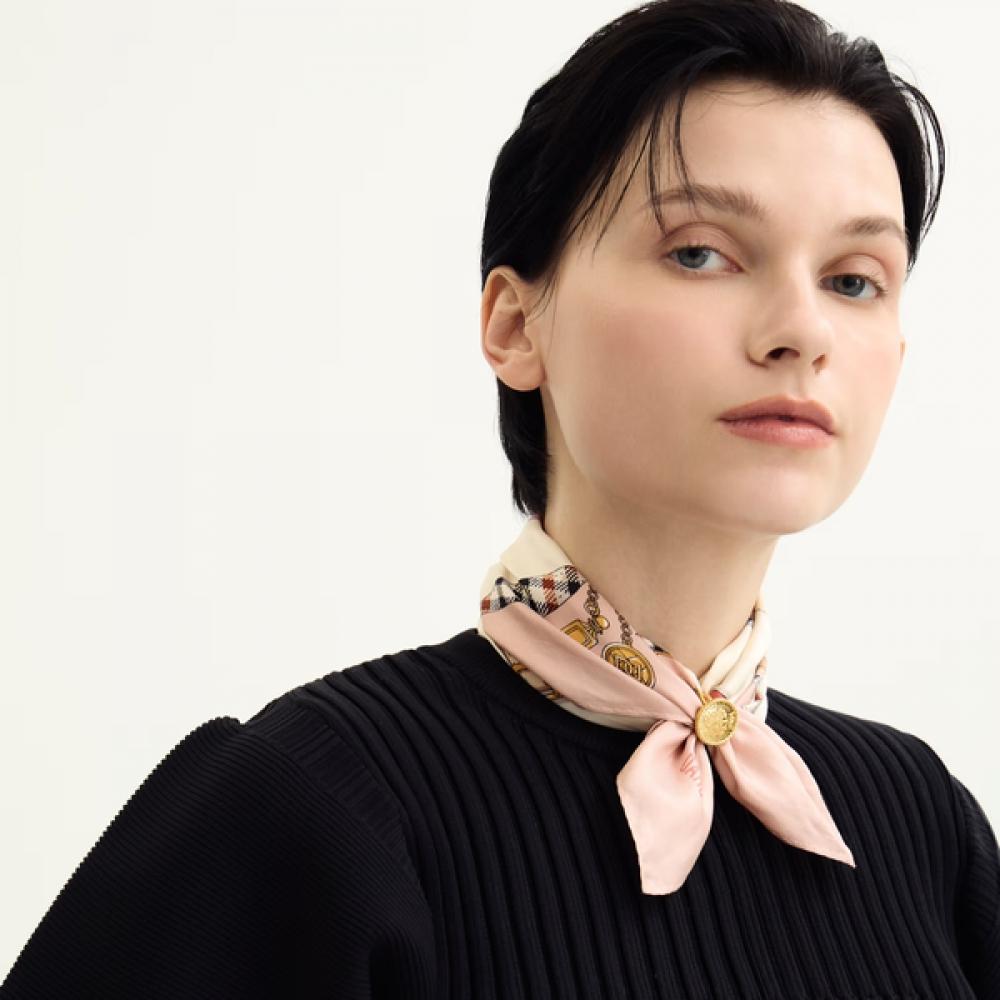 Daks Pink Ribbon Chain Mix Petit Scarf Dcsc5f191p2 Single option