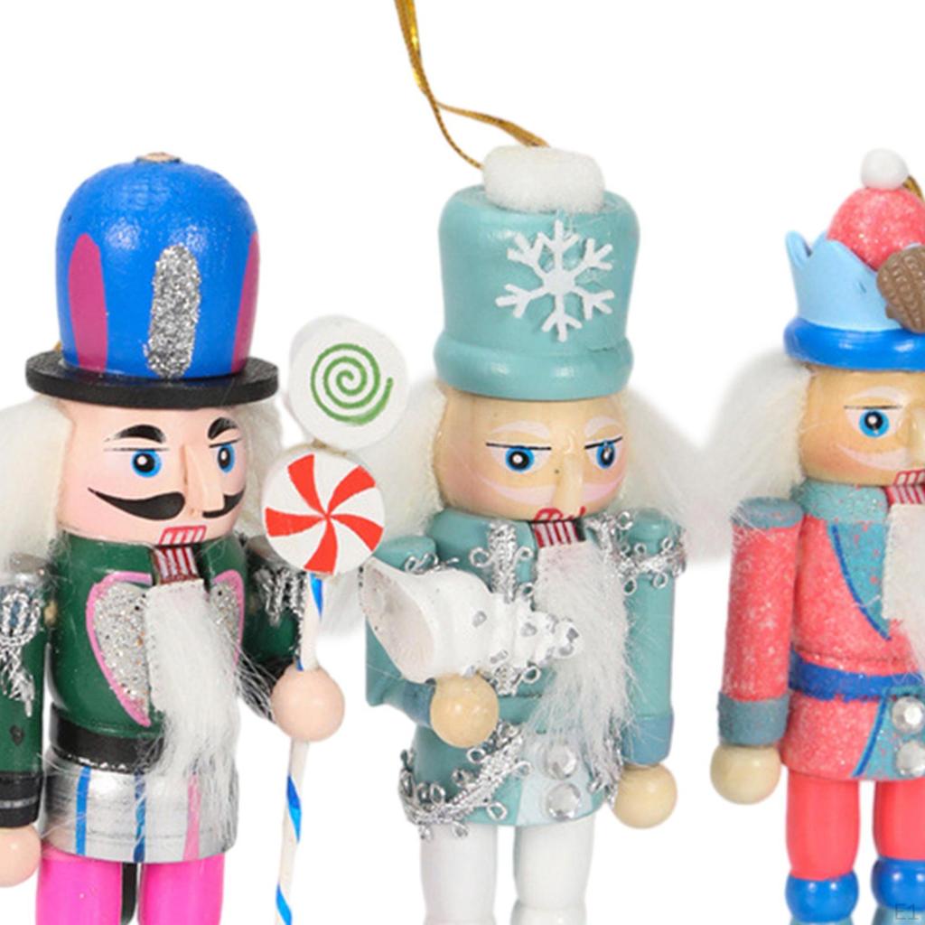 3x Christmas Nutcracker Ornaments Home Decorations for Table Decor