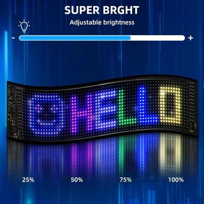 LED Display  Soft Screen Flexible and Programmable for Car and Truck Windshields Controlled by an Application Program