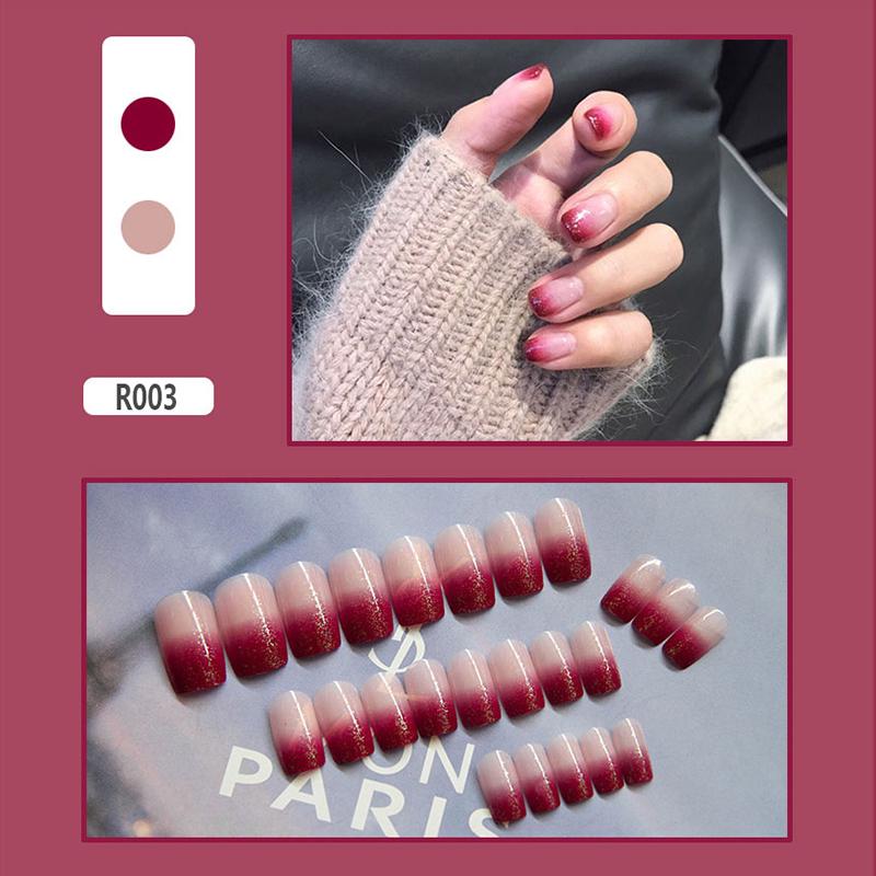 24 Pieces Boxed New Finished Nail Patch Fake Nail Wearable Nail Patch Waterproof