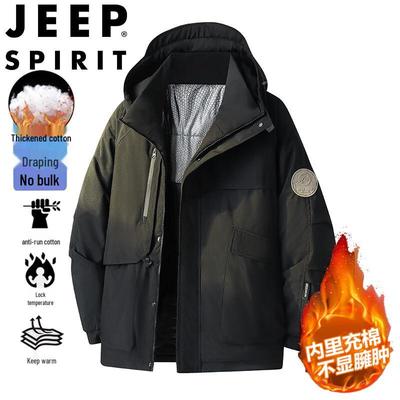 JEEP SPIRIT Men's Winter Couple Hooded Padded Jacket