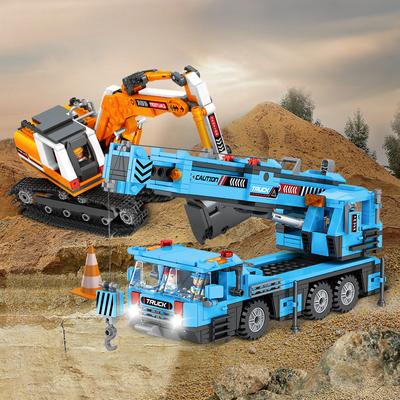 City Building Series Construction Car Crane Building Blocks Children Building Blocks Toy Gift No Box
