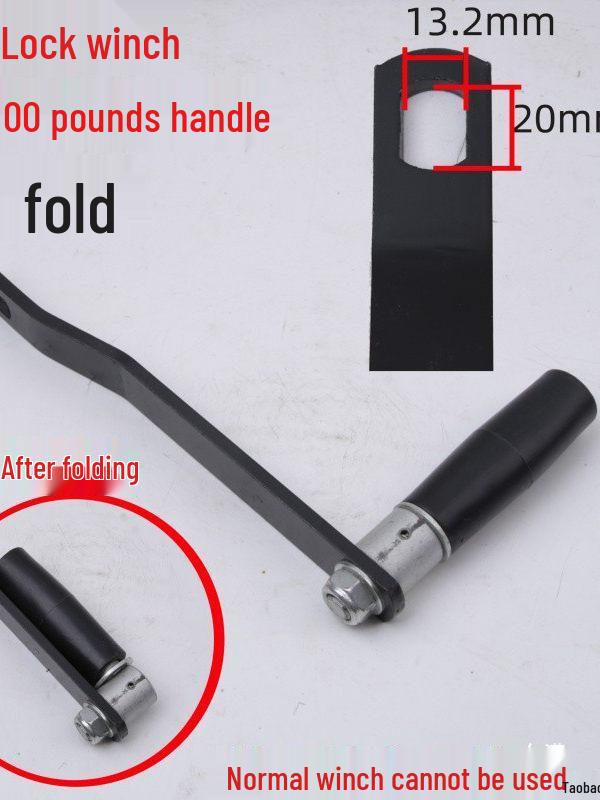 Hand-Crank Winch Handle with Plastic Grip Sleeve