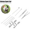 10pcs Stainless Steel Farm Livestock Breeding Chicken Hen Rooster Capon Tool Equipment Hatchery Kit