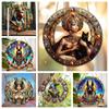 Egyptian Goddess and Pharaoh Acrylic Sun Catcher, Ancient Egyptian Mythological Theme, novelty home decor, Perfect Durable for Bedroom