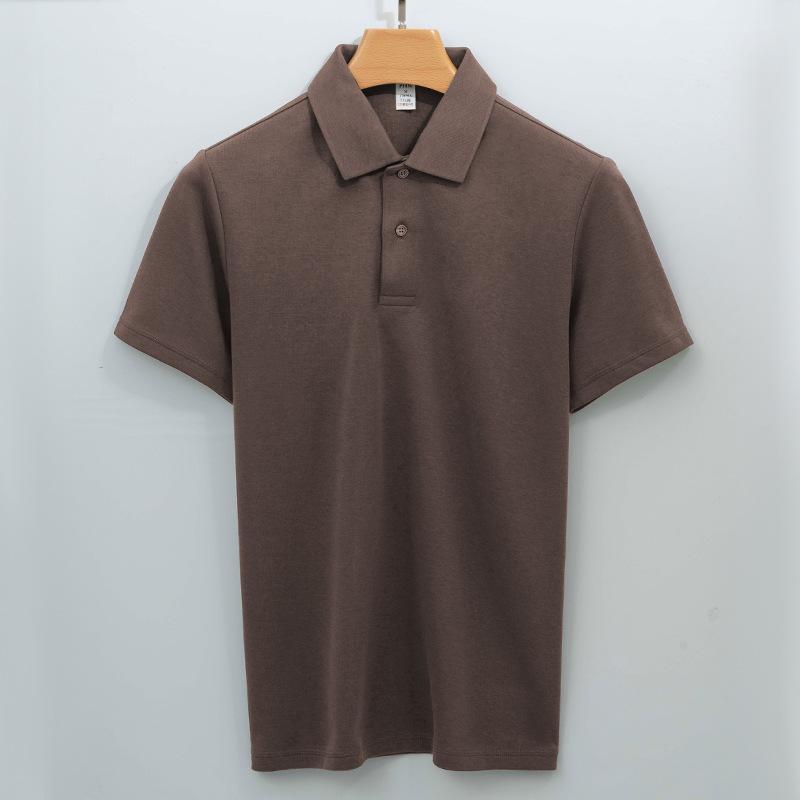 Cotton Markless Collar Polo Shirt Men's Short-sleeved T-shirt Solid Color Xinjiang Cotton Men's Polo Shirt