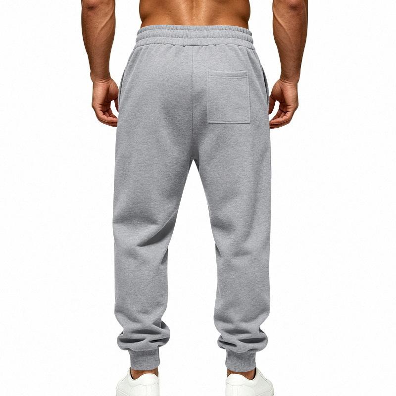 Men Stripe Jogger Sweatpants, Elastic Drawstring Waist Contrast Stripe Ribbed Ankle Cuffs Soft Fleece‑Lined Casual Athletic Trousers