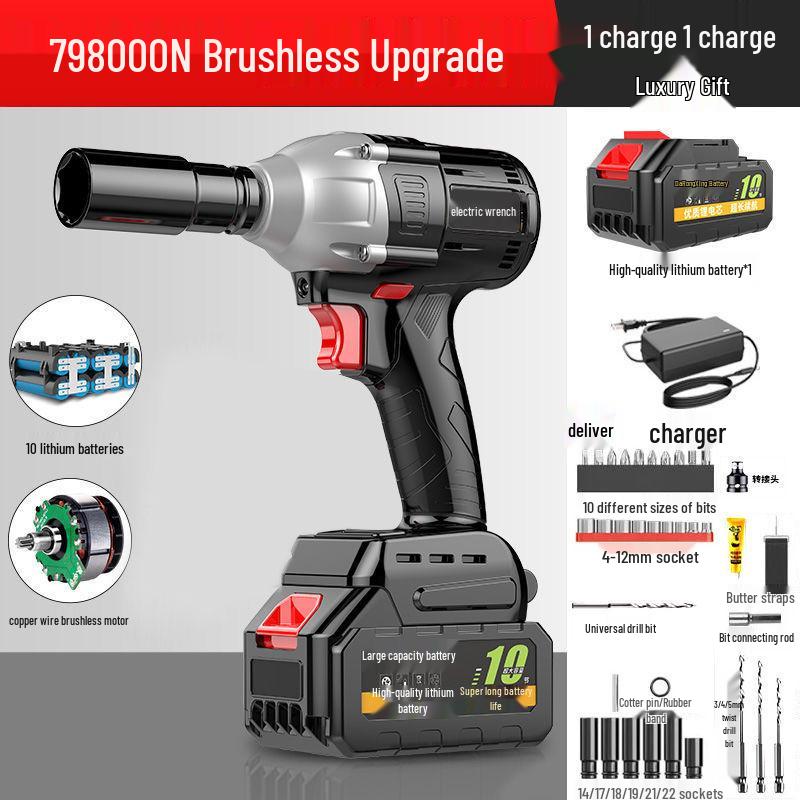 Drehmomentstarker bürstenloser Akku-Schlagschrauber mit Lithium-Akku für Holzbearbeitung und Autoreparatur