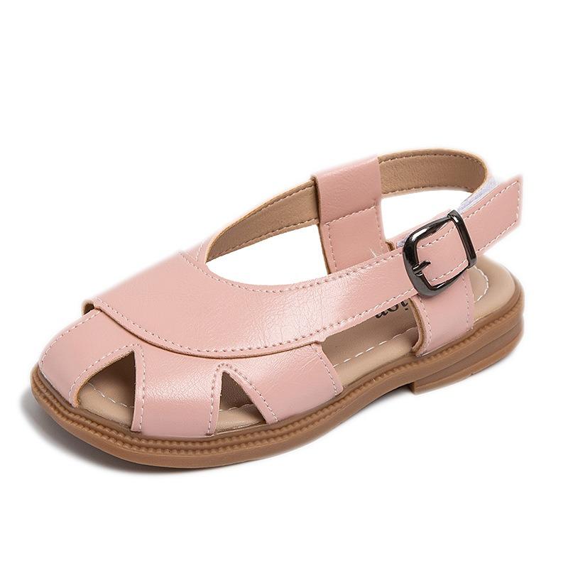 Summer Kids Closed-Toe Hollow Out Beach Sandals, Soft Sole Casual Princess Shoes for Boys and Girls