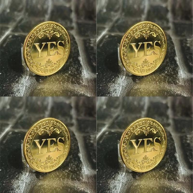 Diameter 25mm Coin YES or NO Make Decision Commemorative Badge Double Sided Embossed Plating Collection Collect Coins Charm